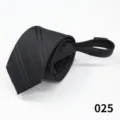 Cravatta con zip nera da uomo classica a quadri business formale larghezza 6cm - Colore 025