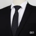 Cravatta formale da uomo con fantasia a righe nere, ideale per matrimoni e lavoro d'ufficio. - 001