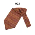 Cravatta ascot classica rossa con motivo paisley da uomo effetto seta matrimonio affari - Colore 003