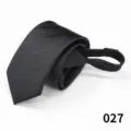 Dettaglio cravatta con cerniera nera uomo primo piano, cravatta affari slim 6cm larghezza. - 027