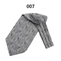 Men's grey paisley ascot tie, classic British style cravat for formal business suits. - Color 007