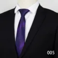 Men's stylish purple patterned formal business necktie for office wear and wedding dress matching. - Color 005