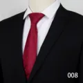 Men formal business red rose pattern necktie with black suit jacket and white shirt professional - Color 008