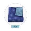 Men's navy blue and green polka dot pocket square formal suit handkerchief accessory - Color 005