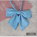 Pajarita de uniforme JK azul claro, lazo de flor de cuello puntiagudo sólido para mujer. - Azul claro