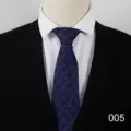 Men's business formal tie detail view, elegant purple patterned necktie for suit wear. - Color 005