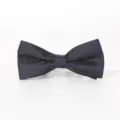 Elegant black men's bow tie with purple jacquard pattern, perfect for weddings and business. - 012
