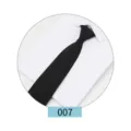 Classic black solid color zipper necktie for men, professional business suit formal wear detail. - Color 007