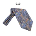 Detailansicht der Luxus Paisley Krawatte in Blau Braun, edles Business Herren Accessoire. - 010 (Blau Braun Beige Paisley)