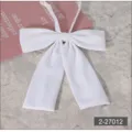 Japanese style white JK uniform bow tie, classic flat angle design for school girls and daily wear. - White