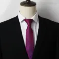 Red Chevron Pattern Men Necktie Business Formal Tie Detail View Professional Wear - Style BB008