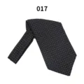 Schwarze Krawatte Detailansicht mit Punkten, klassisches Jacquard Halstuch für Herren. - 017 (Schwarz Weiß Punkt)