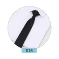 Classic black zipper necktie paired with a crisp white formal dress shirt for men's business. - Color 016