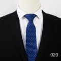 Classic blue business necktie for men with stylish geometric dot pattern. Professional. - Color 020