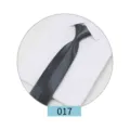 Men business zipper tie dark grey solid color formal wear suit professional necktie accessory - 017