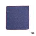 Pañuelo de bolsillo azul para hombre con borde rojo estampado vintage para traje. - 018