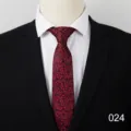 Men's business formal tie with red and black floral pattern, perfect for professional suits and shirts. - Color 024