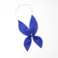 Noeud papillon marin bleu JK, echarpe de collier poisson sans noeud avec sangle elastique - Bleu saphir