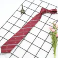 Cravatta stile britannico a righe rosse JK DK uniforme scolastica studente bellissima - 001