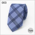 Cravatta a quadri blu dettaglio, 7 cm di larghezza cravatta formale da lavoro uomo. - Blu Quadrato Diagonale