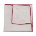 Fazzoletto da taschino per uomo da abito con bordo rosso, design elegante e unito. - Beige Con Bordo Rosso