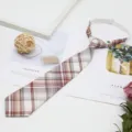 Japanese pre-tied plaid necktie student college style short uniform accessory shirt match - Color 003