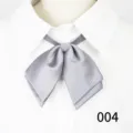 Lazo gris de color sólido con esquina puntiaguda para mujer, elegante accesorio JK. - Gris