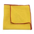 Uomo fazzletto da taschino monocolore giallo con bordo rosso accessorio abito matrimonio - Giallo Vivo con Bordo Rosso