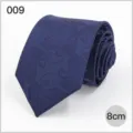 Blue paisley patterned silk necktie for men business formal wear 8cm wide classic tie - No. 009