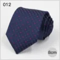 Men's navy blue business necktie with cute dog pattern 8cm width formal wear accessory - No. 012