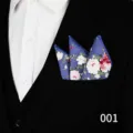 Heren bloemen pochet voor pak kostuum zakdoek bruiloft formele mode accessoire - 001