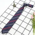 Cravatta JK DK a righe blu scuro con corona, cravatta da uniforme scolastica in stile college. - Colore 006