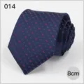 Men business necktie 8cm wide dark blue with cute dog pattern stylish formal wear accessory - No. 014