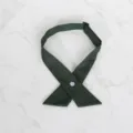 Corbata cruzada JK verde oscuro para mujeres y hombres, elegante lazo de uniforme escolar - Verde
