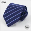 Men's classic business blue diagonal striped necktie, professional formal wear 8cm wide tie. - No. 016