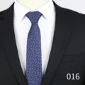 Men's business formal jacquard tie classic geometric pattern narrow necktie for work interview - Blue Horsebit