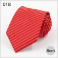 Professional 8cm Men's Business Tie Red Orange Diagonal Stripe Polyester Formal Neckwear - No. 018
