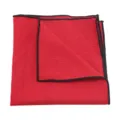 Men's solid red pocket square suit handkerchief with black edge trim for business wedding. - Red