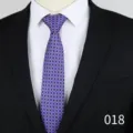 Blue jacquard tie with pink pattern, 6cm slim width, detailed view for formal business attire. - Blue with Pink Grid