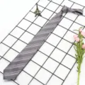 Cravatta a righe grigia, stile britannico JK/DK cravatta uniforme scolastica per camicia. - Colore 008