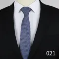 Men's blue formal business necktie with white grid and yellow dot pattern for interview wear 6cm - Blue with Yellow Floral Grid