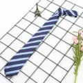 Cravatta a righe blu e bianche, cravatta JK stile college studentesco britannico, accessorio camicia. - Colore 009