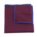 Men's solid color pocket square suit handkerchief wedding business accessory blue edge. - Burgundy