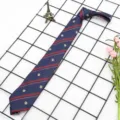 Cravatta a righe stile JK DK con ricamo elegante, perfetta per uniforme e uso quotidiano. - Colore 010