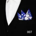 Pañuelo de bolsillo floral azul para hombre traje accesorio de boda elegante 007 - 007