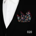Pañuelo de bolsillo clásico con estampado de cachemira para traje de hombre elegante. - 020