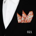 Pañuelo de bolsillo floral naranja para traje de hombre, accesorio elegante y chic. - Retrato de atleta 2
