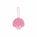 Mini pennello per labbra in silicone con custodia e cordino, ideale per rossetto. - Rosa