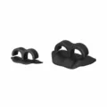 Corrector de agarre de golf de silicona herramienta de entrenamiento de doble dedo para interior - Par / Negro