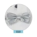 Dettaglio farfallino in raso argento, elegante accessorio abito sposo, cravatta a farfalla. - grigio-argento